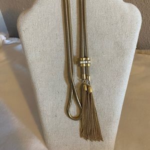 Stella & Dot gold lanyard necklace
